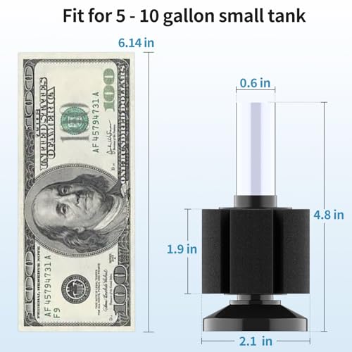 Pawfly 3 Pack Aquarium Sponge Filter Quiet Betta Fry Shrimp and Small Fish Foam Filter for Tiny Fish Tank up to 10 Gallon