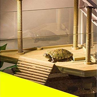 Turtle Platform,7x6x3.5inTurtle, Decorative Reptile Frog Pier Floating basking platform Tank with ramp ladder for Aquariums Tank