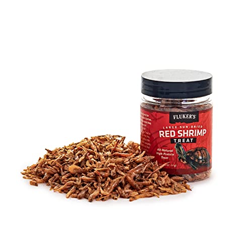Fluker's All Natural Large Sun-Dried Red Shrimp, High Protein Treats, Aquatic Turtle Food, Great for Aquatic Frogs, Tegus, Monitors, and Tropical Fish, 0.6 oz - size: 0.6 Ounce (Pack of 1)