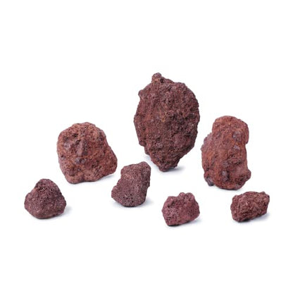 Red Lava Stone Natural Aquascaping Rock 16lb Planted Aquarium Decor | Porous rock; cichlid, shrimp and terrarium - size: 03 Red Lava Stones（3-10inch,16lbs）