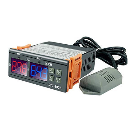 Intelligent Thermostat Humidistat Controller for Seedling Heat Mat, Wide Measuring Range Hygrometer for Pet Breeding, Clear Display Temperature Controller Aquarium