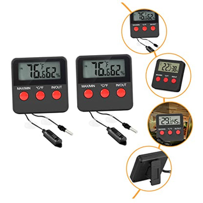 Abaodam 2sets Egg Incubation Thermohygrometer of Digital Reptile Tank Thermometer Hygrometer for Safe Touch Easy Use