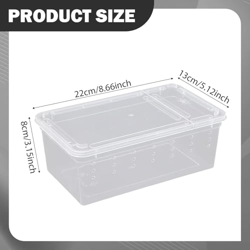 Reptile Feeding Box,Transparent Terrarium Habitat Cage Breeding Box Hatching Container for Gecko Animal Cricket Lizard, Style D - size: Style D