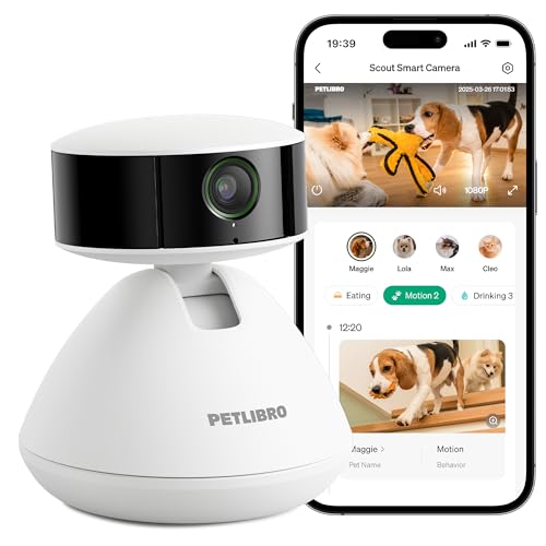 PETLIBRO AI Dog Camera Pet Camera Indoor with Phone App [Multi-Pet Recognition, Daily Activity Analysis & Smart Summaries] Cat Cam 360° View, 1080P Dog Cam Night Vision, 2-Way Audio Home Camera WiFi - color: White, size: with 7-Day AI Trial