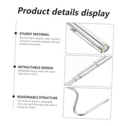 Retractable Snake Hook Extendable Reptile Grabber Tool for Safe Handling and Catching of Snakes Suitable for All of Reptiles and Amphibians