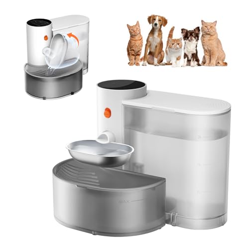 Petgravity Smart Cat Water Dispenser - Stainless Steel Water Bowl, Upgraded Self-Refill Cat Water Fountain Automatic Water Dispenser Water Feeder for Cats & Small Animals, 3.5L/118.4oz