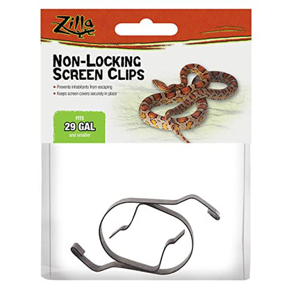 Zilla Reptile Terrarium Fresh Air Screen Non-Locking Clips, 6 Pack, Small - size: Small (Pack of 3)