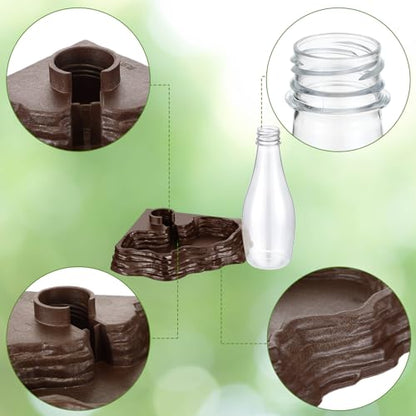 Mumufy 2 Pack Reptile Water Feeder Automatic Water Dispenser Waterer 13.5Oz Feeding Accessories Tank Lizards Waterer for Bearded Dragon Terrarium Turtle Tank Feeding Geckos Frog (Brown) - color: Brown