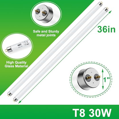 LUCKY HERP T8 30W UVB 5.0 Reptile Light, UVA UVB Reptile Light Bulb 2 Pack, Fluorescent Lamp for Reptiles Amphibians Lizards Chameleons - size: 36inch 5.0