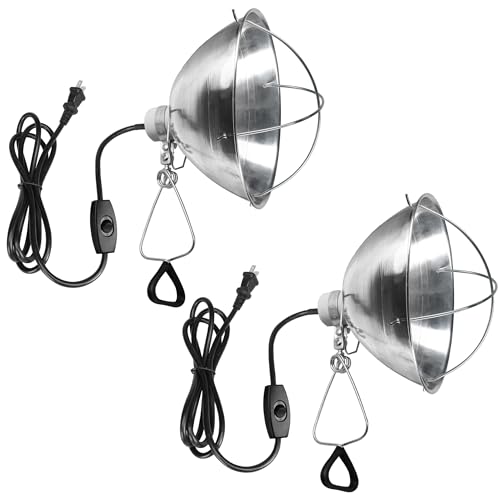 Simple Deluxe Clamp Lamp Light Socket with 10.5 Inch Aluminum Reflector and Bulb Guard, Suit for Max 250 Watt Lamp (No Bulb Included) with 18/2-Gauge 6 Feet Cord, 2-Pack - size: 10.5 Inch (250 Watts), style: 2-Pack