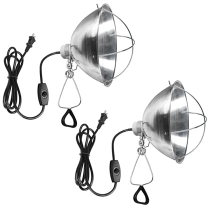 Simple Deluxe Clamp Lamp Light Socket with 10.5 Inch Aluminum Reflector and Bulb Guard, Suit for Max 250 Watt Lamp (No Bulb Included) with 18/2-Gauge 6 Feet Cord, 2-Pack - size: 10.5 Inch (250 Watts), style: 2-Pack