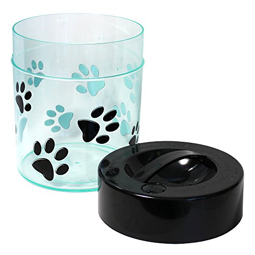 Pawvac Kilovac Airtight Pet Food Container – Multi-Use Vacuum Container for Pet Food and other Dry Goods – 2.5 lbs / 40 oz / 3.8L, Wide-Mouth, Patented Vacuum Seal, Clear with Paws - color: Black, size: TV6