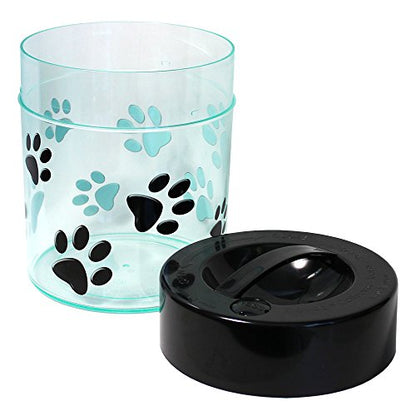 Pawvac Kilovac Airtight Pet Food Container – Multi-Use Vacuum Container for Pet Food and other Dry Goods – 2.5 lbs / 40 oz / 3.8L, Wide-Mouth, Patented Vacuum Seal, Clear with Paws - color: Black, size: TV6