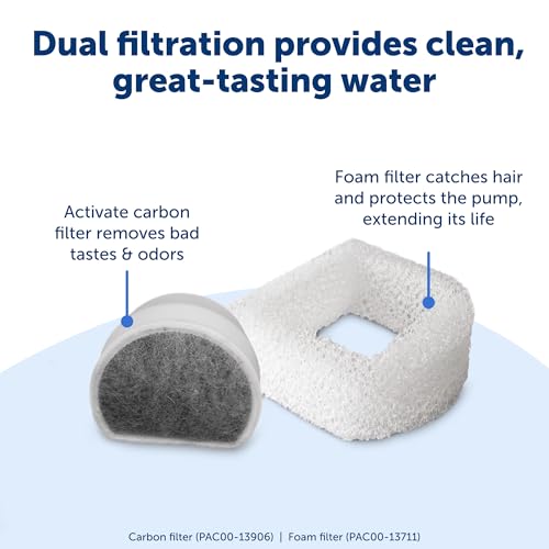 PetSafe Oasys 2 Gallon Pet Fountain | Adjustable Water Flow, Whisker-Friendly Tray, Dishwasher-Safe, Replaceable Carbon & Foam Filters Included - size: 2 Gallon