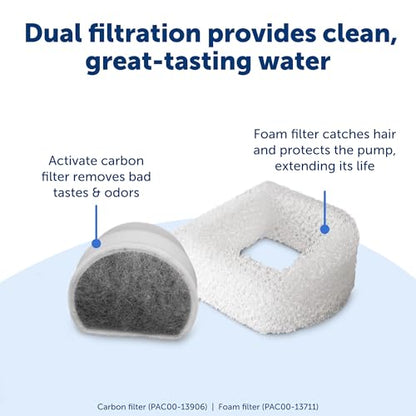 PetSafe Oasys 2 Gallon Pet Fountain | Adjustable Water Flow, Whisker-Friendly Tray, Dishwasher-Safe, Replaceable Carbon & Foam Filters Included - size: 2 Gallon