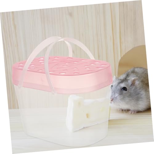 Luxshiny 2pcs Small Pet Cage and Plastic Reptile Container Portable Handheld Hamster and Turtle Carrier Boxes for Travel and Outdoor Use