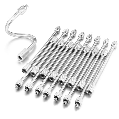 CozyCabin 15 Packs Flexible Mister Nozzle Extensions, Brass Mist Rod for Mister Nozzles, Bendable Copper Extended Pole 10/24 UNC for Garden, Humidification, Outdoor Cooling, Dust Control(5.9 Inch) - color: 15pcs Mister Extensions