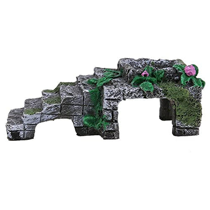 Leadigol Multifunctional Turtle Reptile Climbing Ladder, 14x7.5x4.5cm Basking Platform, Resin Amphibians Tortoise Climbing Resting Platform, Fish Tank Ornaments