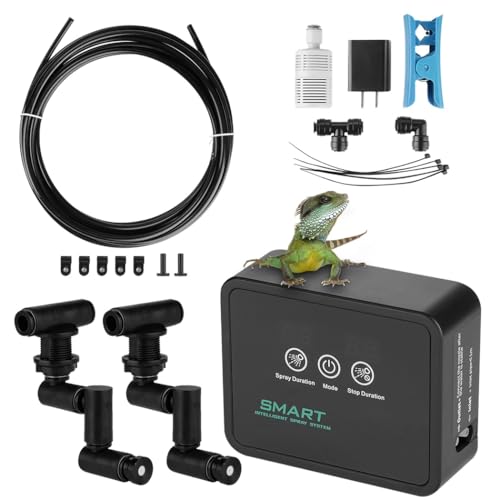 Automatic Reptile Vivarium Humidifier System, Smart Mister With Timer & 360° Adjustable Misting Nozzles, Led Touch Screen For Rainforest Amphibians Terrarium