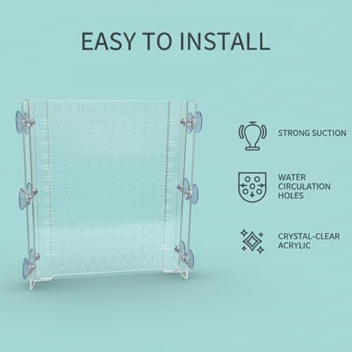 Fish Tank Divider for 15/20 Gallon Long Aquariums, 11.2"x11" Acrylic Adjustable Separator with Suction Cups - size: 11.2''x11''(15gal/20gal Long)