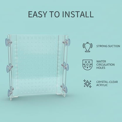 Aquarium Divider 75/125 G, Acrylic Fish Tank Separator with Suction Cups | Clear acrylic tank divider, strong suction cups hold securely, cut-to-fit design, non-toxic, for betta & cichlid tanks - size: 18''x20''(75/125gal)