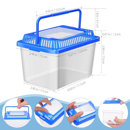 SEWACC Plastic Turtle Tank with Lid, Portable Aquarium Enclosure for Home and Travel, Clear Reptile Carrier Box for and Lizards, Sturdy Pet Habitat