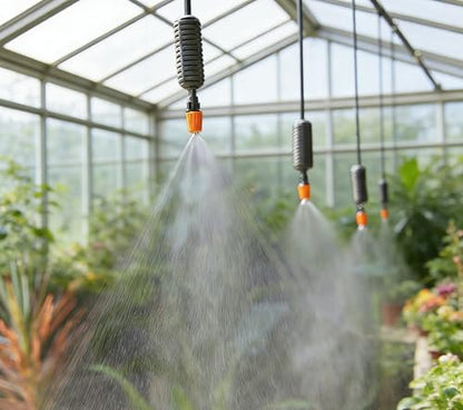 50 Pcs Adjustable Drip Irrigation Spray Emitters for Garden Plants Watering | Atomizing Nozzles,Fine Mist,Water-saving 1/4" Drip Irrigation Parts for Garden,Greenhouse Irrigation System - color: Single Barb
