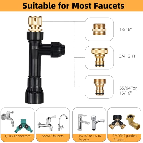 Gravel Vacuum for Aquarium Fish Tank Siphon, 30 Feet | Aqaurium Water Changer, 3 Metal Faucet Adapter, Long Fish Tank Hose - size: 30FT