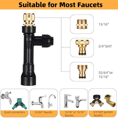 Gravel Vacuum for Aquarium Fish Tank Siphon, 30 Feet | Aqaurium Water Changer, 3 Metal Faucet Adapter, Long Fish Tank Hose - size: 30FT