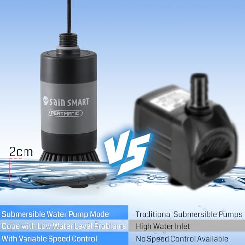 SainSmart XpertMatic Aquarium Gravel Cleaner, 528GPH/28W Powerful Fish Tank | Adjustable Water Flow Aquarium Cleaner Kit, Electric Gravel Vacuum for Sand Washing and Water Changing