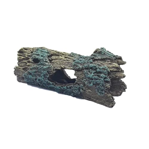 Tfwadmx Reptile Hide Cave Small Resin Aquarium Deoration Cave Hollow Tree Trunk Log Fish Tank Ornament Hideout for Small Reptile Gecko Tarantula Fish Shrimp7.3 * 2.7 * 2.7IN