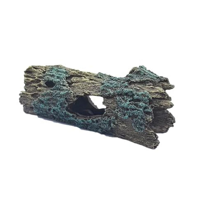 Tfwadmx Reptile Hide Cave Small Resin Aquarium Deoration Cave Hollow Tree Trunk Log Fish Tank Ornament Hideout for Small Reptile Gecko Tarantula Fish Shrimp7.3 * 2.7 * 2.7IN