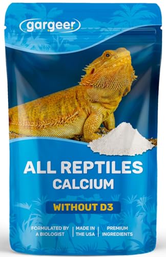 4oz All Reptile Calcium NO D3, Phosphorus-Free, Ultrafine, USA Made | Pure 100% calcium carbonate for UVB setups! Ultrafine, phosphorus-free dust coats feeders easily to prevent MBD