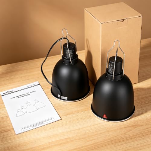 2026 New Reptile Light Fixture 2 Packs 5.5 Inch Deep Dome Lamp Cap, Optical Reflection Cover for Reptile Glass Terrariums
