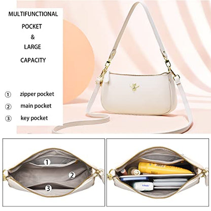 Small Tote Shoulder Bags Purses for Women Retro Classic Crossbody Bags Cute Clutch Purse and Handbag - color: 0-3-white