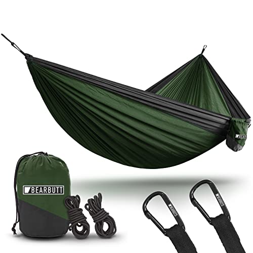 Double Hammock by Bear Butt - color: Green / Charcoal
