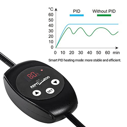 REPTIZOO Dimming Thermostat, PID Temperature Controller with Memory Function, Reptile Thermostat for Reptile Heat lamp, Specifically Designed for Light Heat Bulbs & Heaters