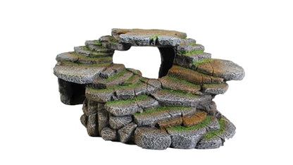PENN-PLAX (REP183) Reptology Shale Scape Step Ledge & Cave Hideout – Decorative Resin for Aquariums & Terrariums – Great for Reptiles, Amphibians, and Fish – Large - size: Large 1
