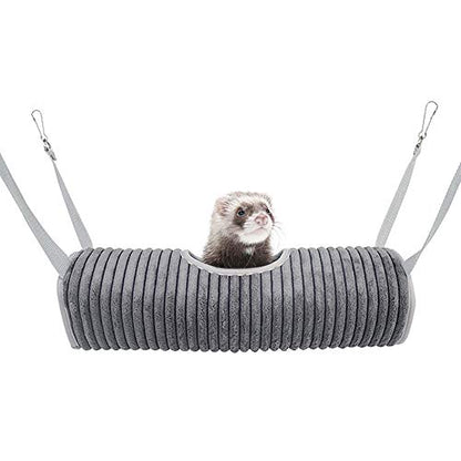 Ferret Tunnel Hanging Hammock Bed, Small Animal Rats Squirrel Toy - color: Grey