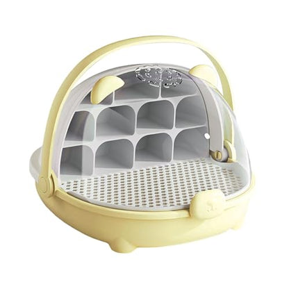 Gralara Silkworm Breeding Box Insect Feeding Box Habitat Cage Transparent Silkworm Hatching Container Small Animal Breeding Case, Yellow - color: yellow