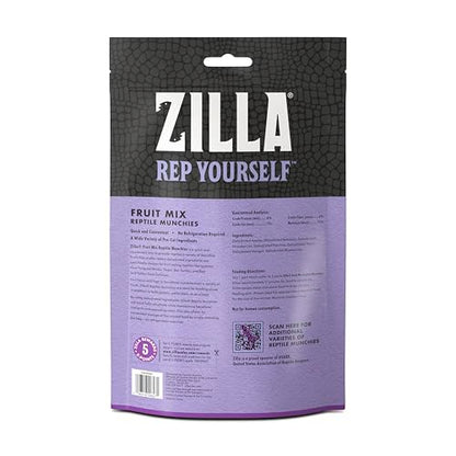 Zilla Reptile Food Munchies Fruit Mix for Pet Iguanas, Skinks, Tegus, Box Turtles, Tortoises & Hermit Crabs, 2.5 Ounce