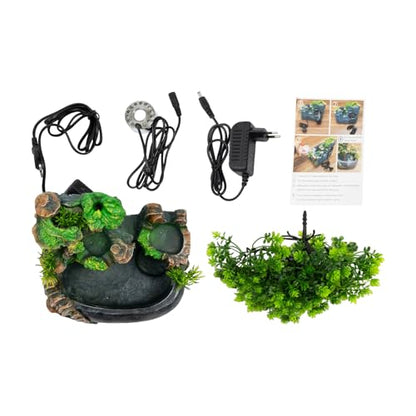 Gdrasuya10 Atomizing Rockery Water Fountain Desktop Chinese Fengshui LED Lamp Waterfall Water Sound Indoor Office Home - color: Style 3