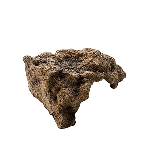 Reptile Simulation Rock Hideouts Cave Amphibian Hides Resin Habitat Decor Shelter for Gecko Leopard Lizards Toad Turtle (Large)