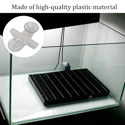 12PCS Aquarium Divider Suction Cup Clips Fish Tank Isolation Plate Holder Bracket Support for Glass Separating Board Divider (White-Translucent) - color: Translucent