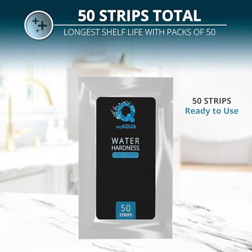 Water Hardness Test Kit - DoubleCheck 50 Strips - Hard Water Testing Kit – Tests Calcium & Magnesium (0–425 PPM) – for Tap, Well, Drinking, Pool, Spa & Dishwasher
