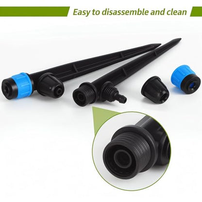 50pcs Drip Irrigation Emitters for 1/4" Drip Tubing Adjustable 360 Degree Fan Shape Water Flow Vortex Drippers for Drip Irrigation with Lock Barbed Irrigation Drip Nozzles for Flower Plants Garden - size: 50 Pcs Drip Emitters Vortex with Lock Barb