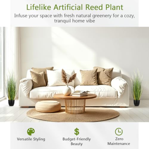 2-Pack 3FT Artificial Plants with Pot | Safe & Pet Friendly, Natural Looking Plants Artificial Decor for Home, Office, Patio, Wedding, Housewarming Decor Gift - size: 90cm