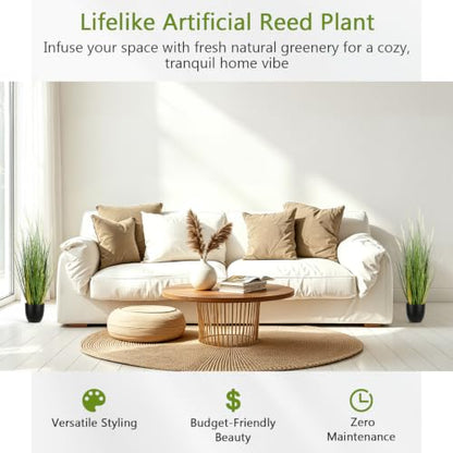 2-Pack 3FT Artificial Plants with Pot | Safe & Pet Friendly, Natural Looking Plants Artificial Decor for Home, Office, Patio, Wedding, Housewarming Decor Gift - size: 90cm