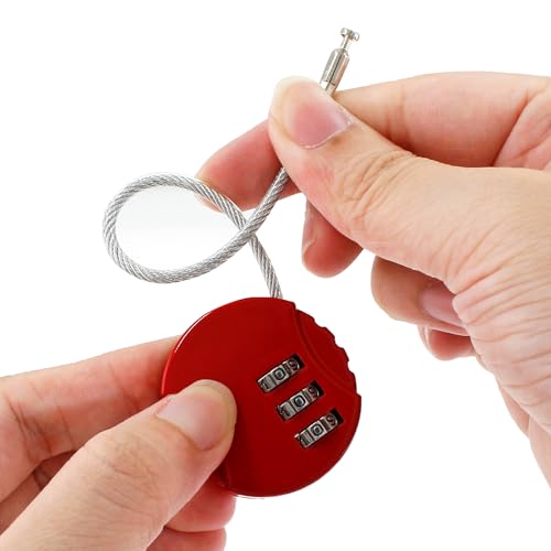 Litoexpe 8 Pcs Combination Cable Lock 8 Colors | 3-Digit Code, Steel Cable, for Backpack, Suitcase, and Luggage - color: 8 Colors