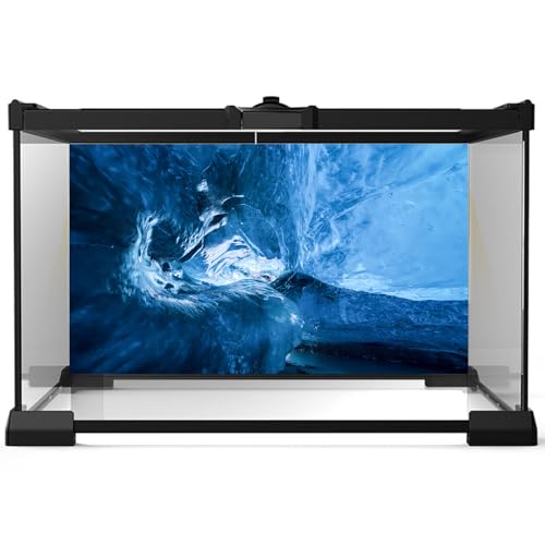 Glacial Ice Cave Aquarium Background Abstract Blue Ice Cave Style Terrarium Background Winter Glacial Caves Fish Tank Background Ice Caves Reptile Tank Enclosure Backgrounds 30x18in - color: Dark Blue, size: 30(W)x18(H)inches/ 75(W)*45cm(H)